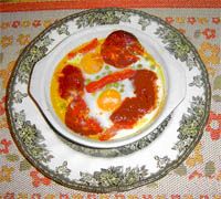 receta de Huevos al plato a la extremea