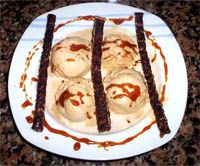 receta de Helado de turrn con horchata y galletas de caf