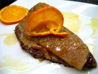 receta de Filete de ternera con membrillo asado y naranja